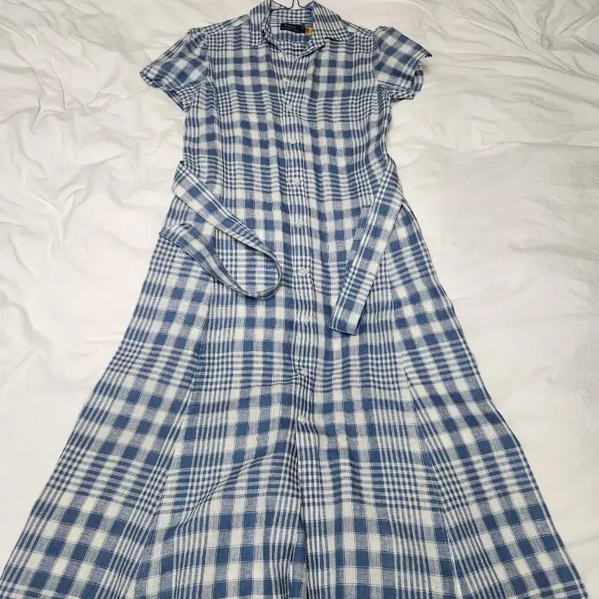 [BUNJANG] Polo Ralph Lauren Linen Checkered Dress / 폴로 랄프로렌 린넨 체크 원피스