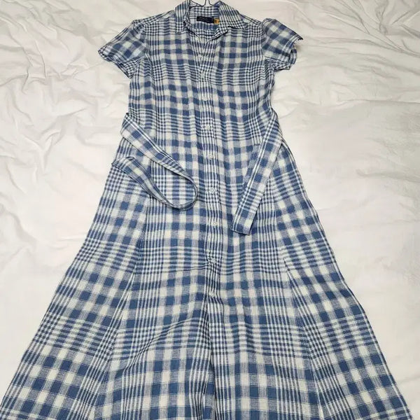[BUNJANG] Polo Ralph Lauren Linen Checkered Dress / 폴로 랄프로렌 린넨 체크 원피스