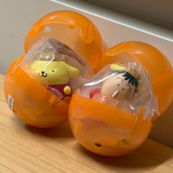 [BUNJANG] Sanrio Crayon Shin-chan Nakkeru & Pompompurin Gachapon Set / [새상품] 짱구 산리오 가챠 나란히 맹구 & 폼폼푸린