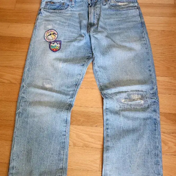 [BUNJANG] Ralph Lauren Distressed Patch Denim Jeans / 랄프로랜  빈티지 패치 디스트레스  데님