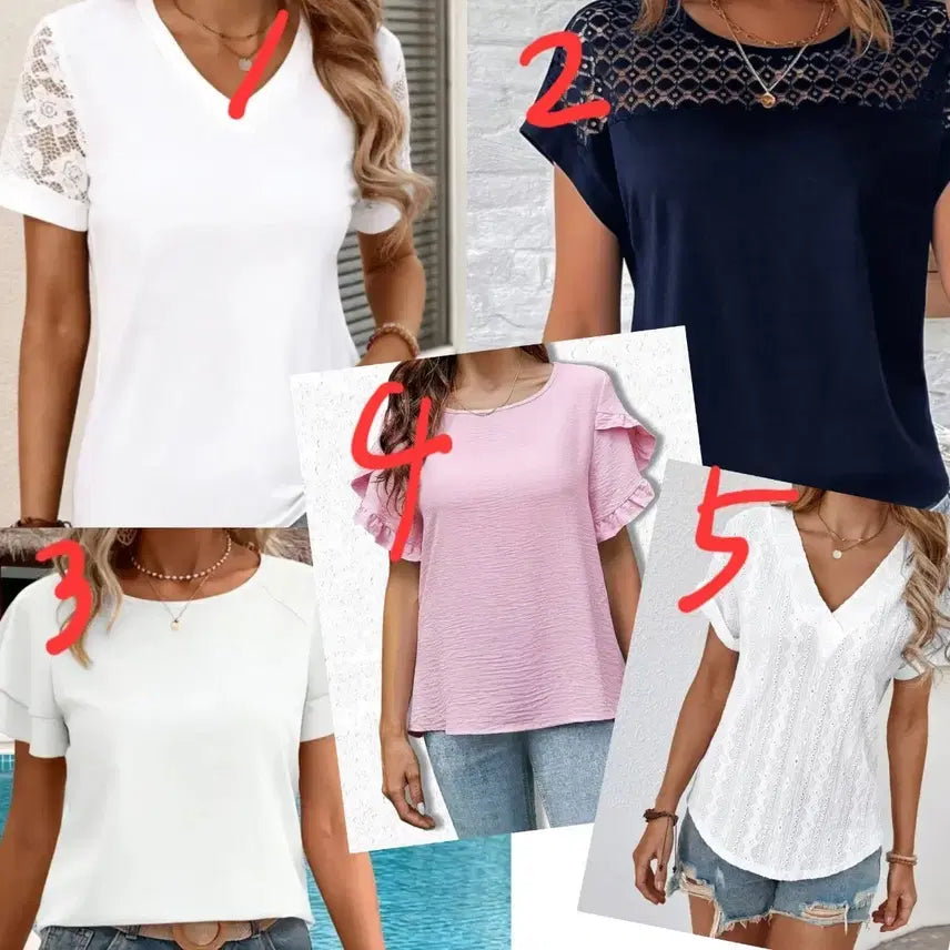 [BUNJANG] Women's Short Sleeve T-Shirts and Blouses Collection / 여성 반팔 티셔츠 블라우스 모음