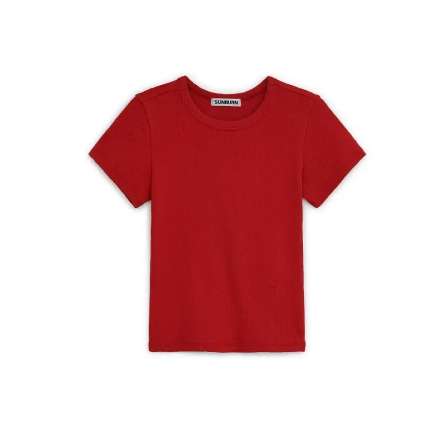 [BUNJANG] SUNBUN PROJECT Red Punching T-Shirt / 썬번프로젝트 티셔츠 (레드 펀칭)