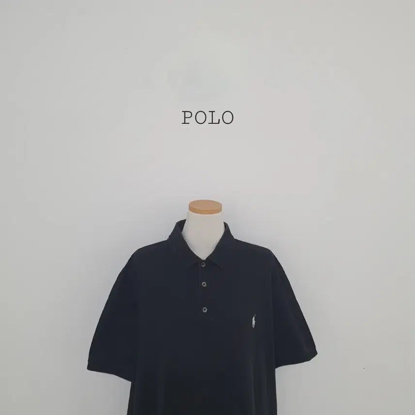 [BUNJANG] Polo Ralph Lauren Black Short Sleeve Polo Shirt XXL / No.26070314 큐알 폴로 랄프로렌 블랙 반팔 카라티