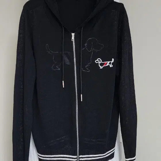 [BUNJANG] Premium Knit Hooded Zip-Up Jacket Black New / 프리미엄  니트 후드 집업 블랙  새상품