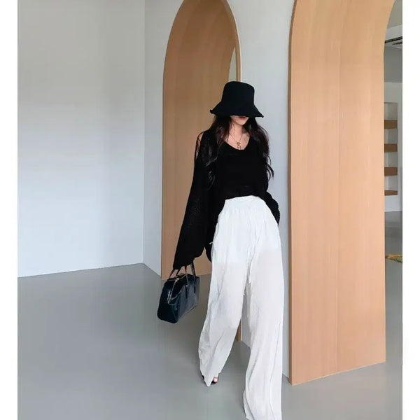 [BUNJANG] Pleated Cut-Adjustable Banding Pants (Ivory) / # 플리츠 컷팅 밴딩 팬츠
