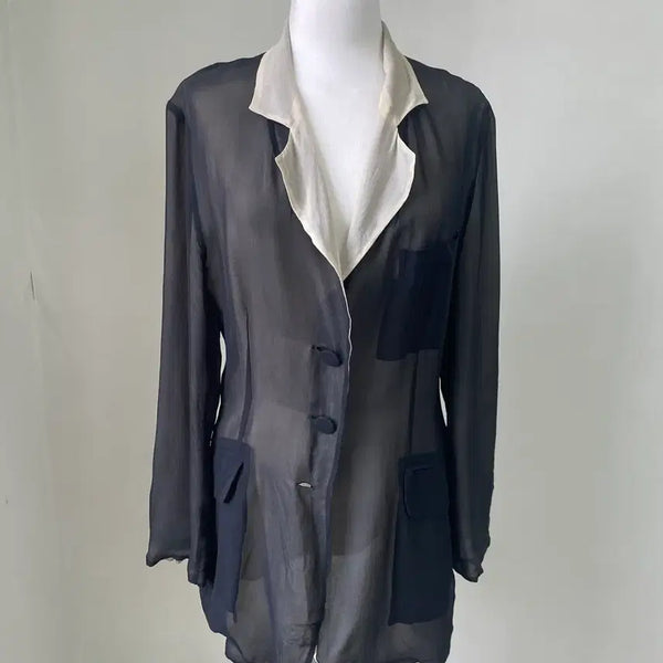 [BUNJANG] Moschino Draped Silk Cardigan / Moschino 모스키노 드레이프 실크 가디건 J04346