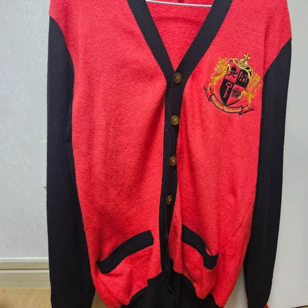 [BUNJANG] Vivienne Westwood Emblem Embroidery Color Block Cardigan / [정품/Made in Italy]비비안웨스트우드 엠블럼자수배색 가디간