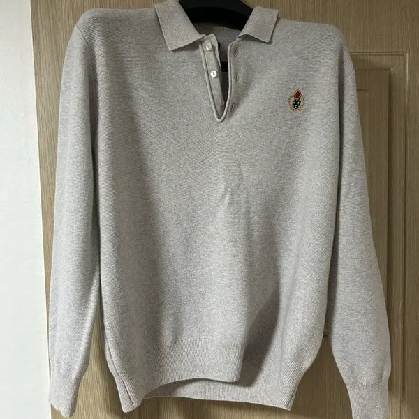 [BUNJANG] Heritagefloss Crest Wool Polo Shirt Knit M Size / 헤리티지플로스 crest 울 폴로 셔츠 니트 M size