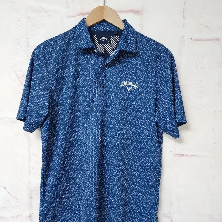 [BUNJANG] Callaway Blue Pattern Short Sleeve Polo Shirt L / 캘러웨이 블루 패턴 반팔 카라티