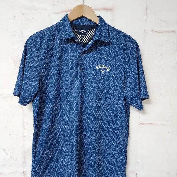 [BUNJANG] Callaway Blue Pattern Short Sleeve Polo Shirt L / 캘러웨이 블루 패턴 반팔 카라티