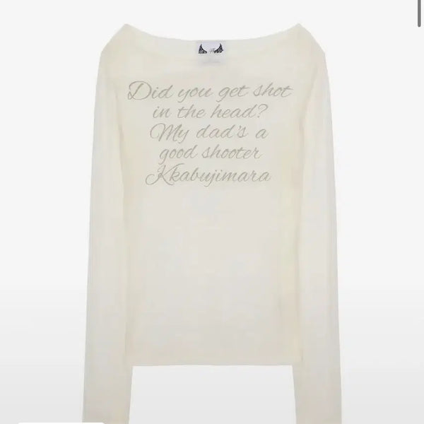 [BUNJANG] Gila Archive Lettering Sheer Long Sleeve / 길라아카이브 레터링 쉬어롱슬리브