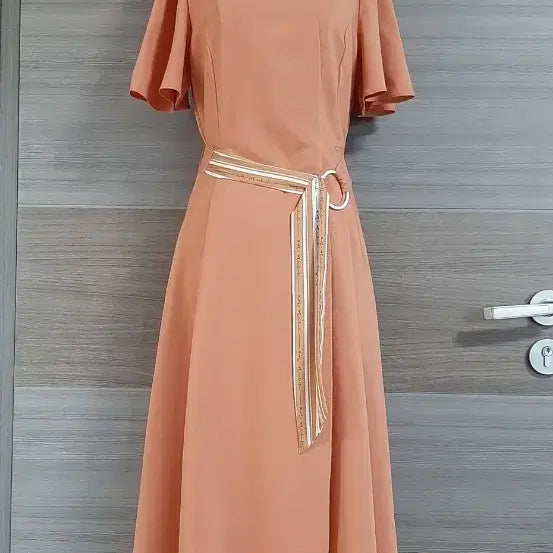 [BUNJANG] Mizenss Orange Flare Dress / 미센스 오렌지색 플레어 원피스 상태굿