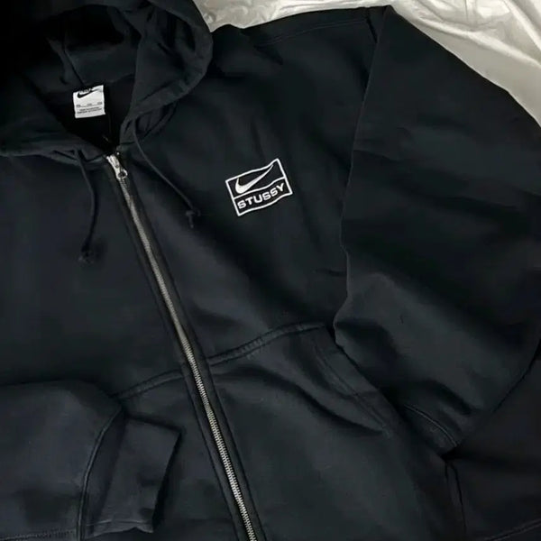 [BUNJANG] Nike Stussy Collaboration Hooded Zip-Up Hoodie - Size M / 나투시 후드집업 m
