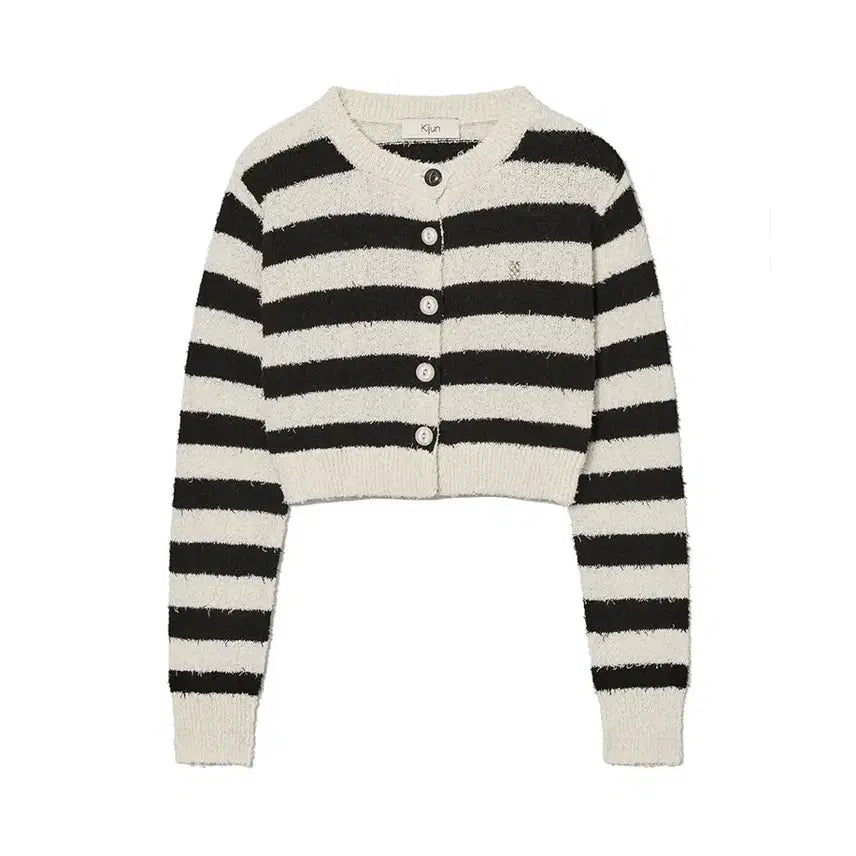 [BUNJANG] Kijun Stripe Crop Cardigan / Kijun 기준 스트라이프 크롭 가디건