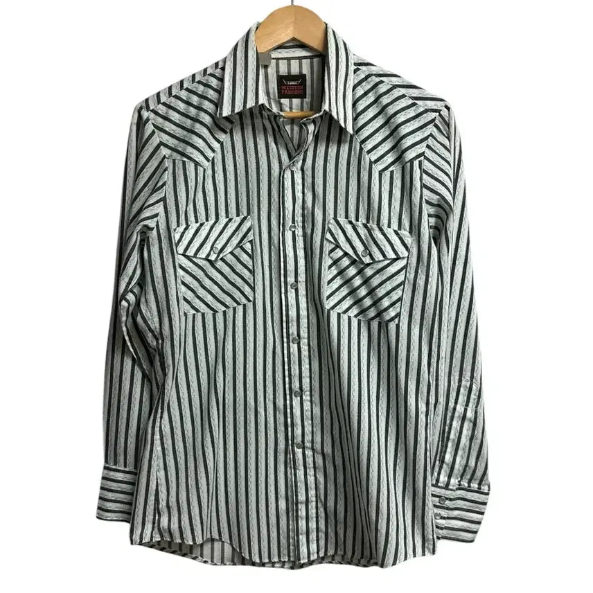 [BUNJANG] 1980s USA Original Western Stripes Shirt / 80s U.S.A 오리지널 웨스턴 스트라이프 셔츠