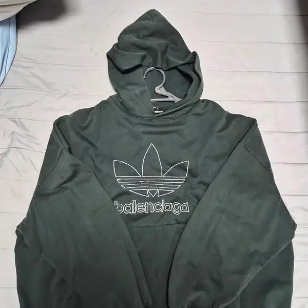[BUNJANG] Adidas x Balenciaga Logo Hoodie Green Size L / 아디다스 x 발렌시아가 후드티 그린 4사이즈
