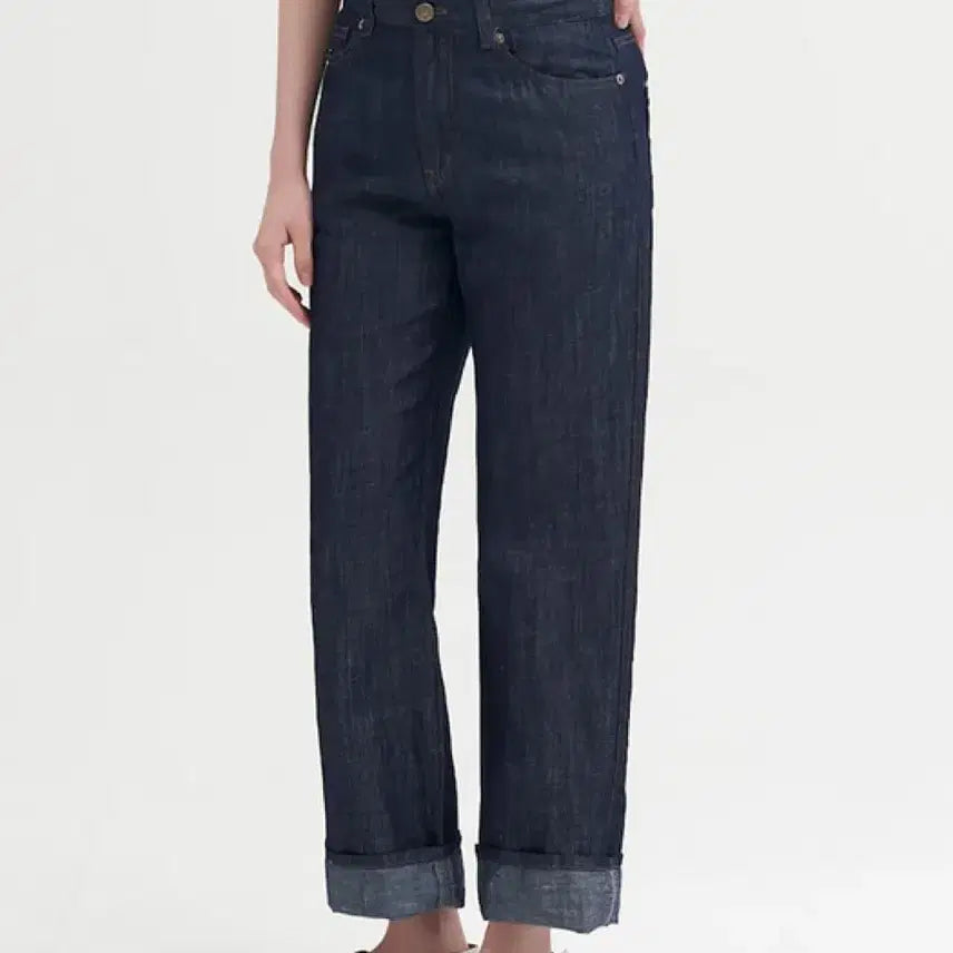 [BUNJANG] Beanpole Ladies Linen Blend Summer Denim Jeans - Indigo Raw Linen / 빈폴 레이디스 린넨 혼방 여름 데님 청바지 마 진청 인디고 생지 리넨