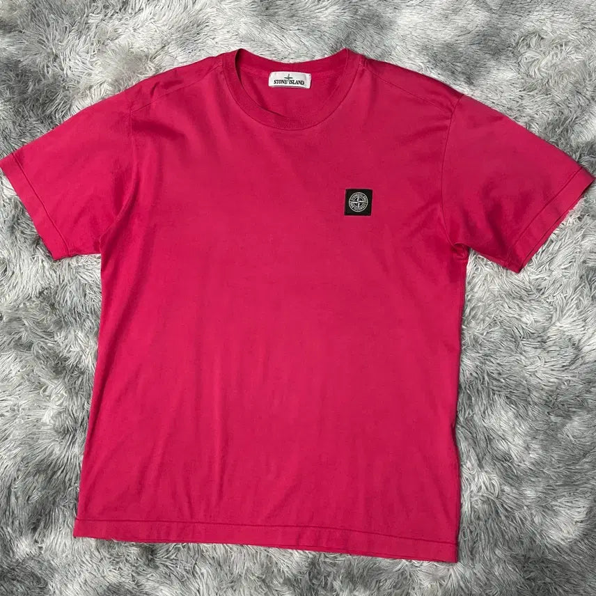 [BUNJANG] Stone Island Patch Logo Short Sleeve T-Shirt Pink L / 스톤아일랜드 패치로고 핑크 반팔 L