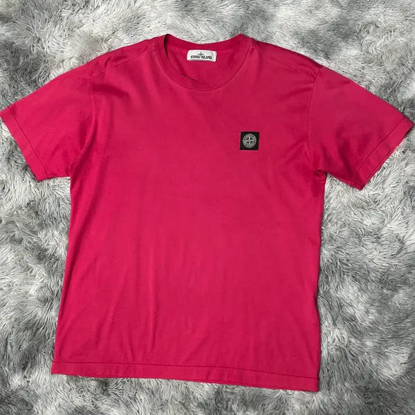 [BUNJANG] Stone Island Patch Logo Short Sleeve T-Shirt Pink L / 스톤아일랜드 패치로고 핑크 반팔 L