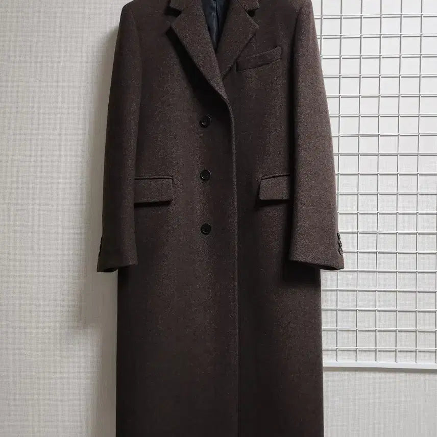 [BUNJANG] Tonywack Herringbone Single-Breasted Tailored Coat / [S] 토니웩 헤링본 싱글 브레스티드 테일러드 코트 블랙 브라운