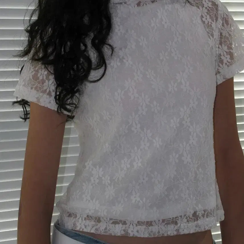 [BUNJANG] Partimento Woman Lace Hooded Short Sleeve Tee / (새상품)파르티멘토우먼 LACE HOODED SHORT SLEEVE TE