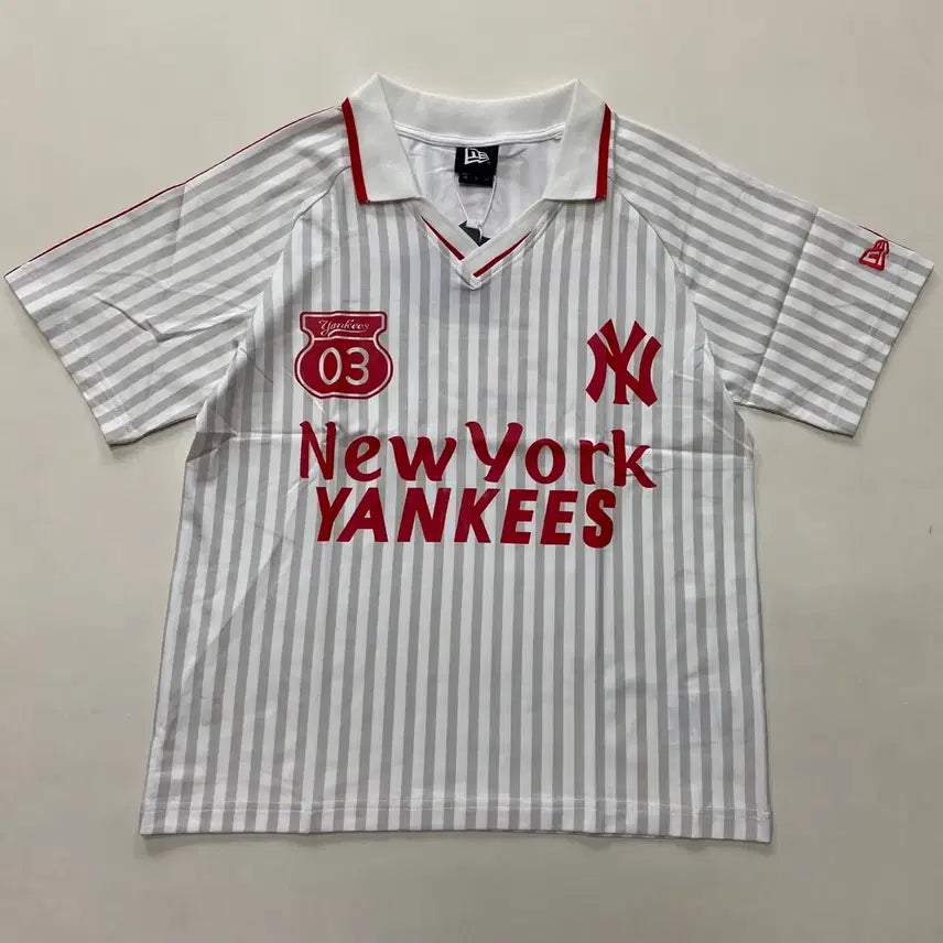 [BUNJANG] New York Yankees Stripe Jersey / 뉴욕 양키스 스트라이프 티셔츠 S, L