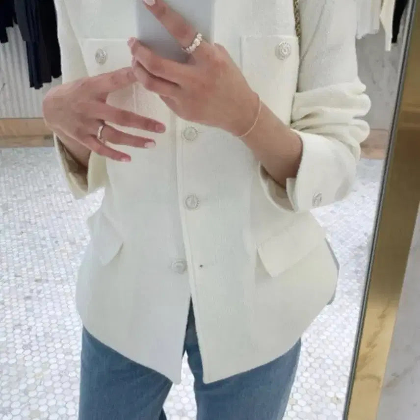 [BUNJANG] LePlain Lilycots Nacht Schein Tweed Jacket Ivory / 나흐트 샤인 트위드자켓 아이보리 르플레인 릴리코츠
