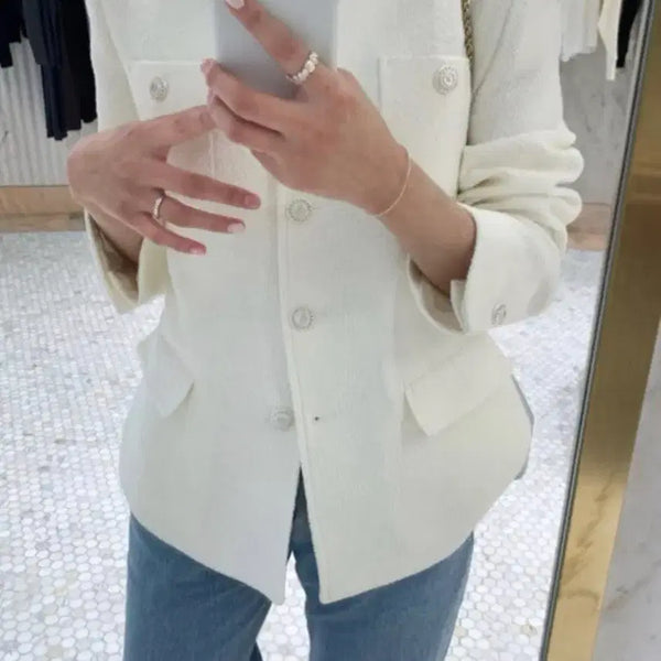 [BUNJANG] LePlain Lilycots Nacht Schein Tweed Jacket Ivory / 나흐트 샤인 트위드자켓 아이보리 르플레인 릴리코츠