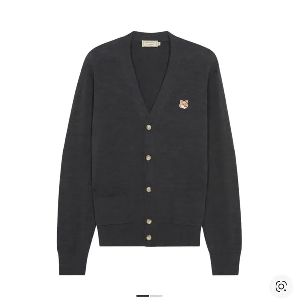 [BUNJANG] Maison Kitsuné Fox Head Cardigan Anthracite Melange Grey XL / 메종키츠네 폭스 헤드 가디건 앤트러사이트(차콜) XL