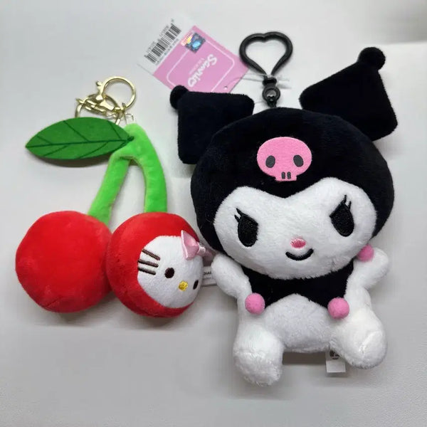 [BUNJANG] Sanrio Kitty Cherry Bag Charm Bundle Set / 산리오 키티 체리 키링, 쿠로미 가방걸이 일괄
