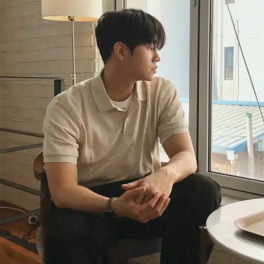 [BUNJANG] Giordano Pique Polo Short Sleeve T-Shirt Oatmeal / [새상품] 지오다노 피케 폴로 반팔 카라티