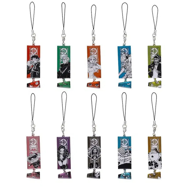 [BUNJANG] One Piece Stainless Steel Strap Keychain Set - Franky & Jinbe / 원피스 스테인리스 스트랩 키링 프랑키, 징베 일괄