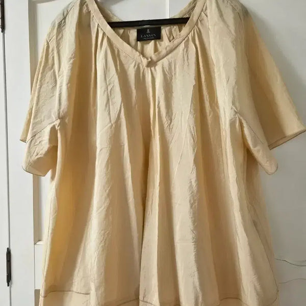 [BUNJANG] Lanvin Semi-Sheer Silk Blend Short Sleeve Blouse / 거의새거) 랑방 반팔 블라우스