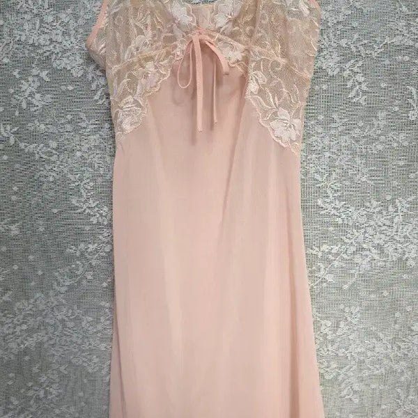 [BUNJANG] Evelyn Lace Slip Dress Pink M / 에블린 레이스 핑크 슬립 원피스 M