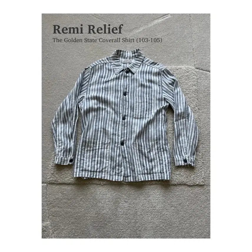 [BUNJANG] Remi Relief Striped Coverall Shirt / 레미릴리프 Remi Relief 스트라이프 커버올 (103-105)