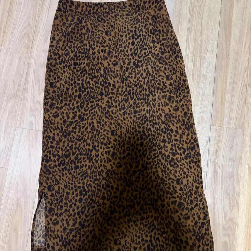 [BUNJANG] Mixxo Leopard Print Long Skirt (Small Size) / 미쏘 mixxo 스몰사이즈 호피 롱스커트 호피 레오파드
