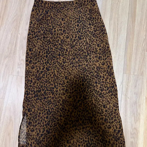 [BUNJANG] Mixxo Leopard Print Long Skirt (Small Size) / 미쏘 mixxo 스몰사이즈 호피 롱스커트 호피 레오파드