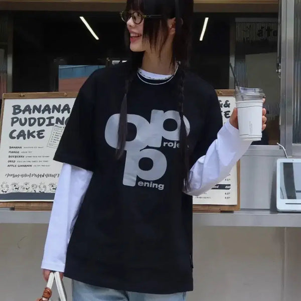 [BUNJANG] Opening Project Logo Short Sleeve T-Shirt / [M] 오프닝프로젝트 로고 반팔 티셔츠