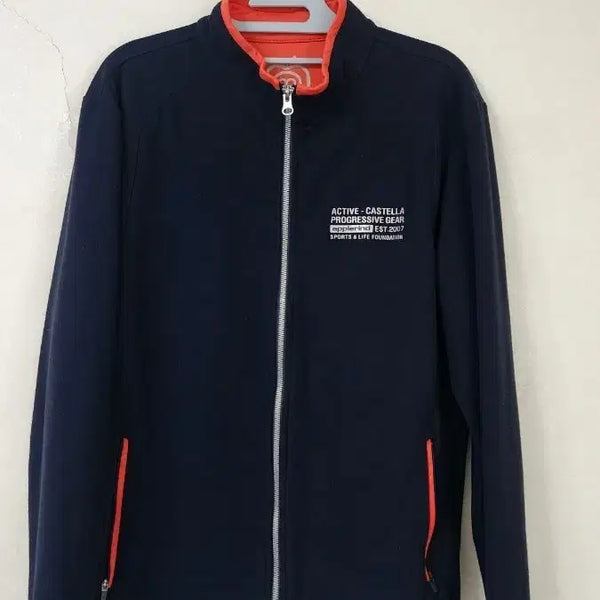 [BUNJANG] Apple Kind Navy Orange Zip-up Jacket 100 / 애플라인드 네이비 오렌지 집업 자켓 100