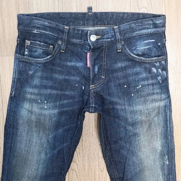 [BUNJANG] Dsquared2 Leather Patch Steel Logo Slim Fit Jeans / 정품 디스퀘어드 가죽패치 스틸로고 슬림진 청바지 44