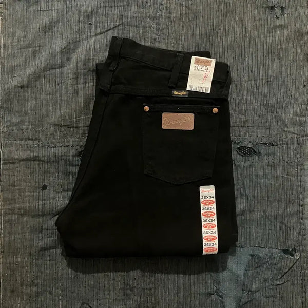 [BUNJANG] Wrangler 13MWZWK Deadstock Black Denim Pants (1990s USA) / 데드스탁 90s USA 빈티지 랭글러 13MWZWK 블랙 데님 팬츠