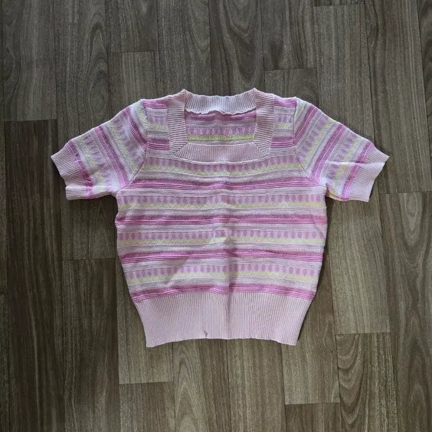 [BUNJANG] Women's Knit Short Sleeve T-Shirt / 여성니트 반소매 반팔티셔츠