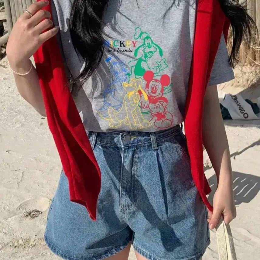 [BUNJANG] Disney Mickey Mouse Friends Short Sleeve T-Shirt - 3 Colors / 새상품 정품 미키마우스 프렌즈 반팔 티셔츠 3컬러