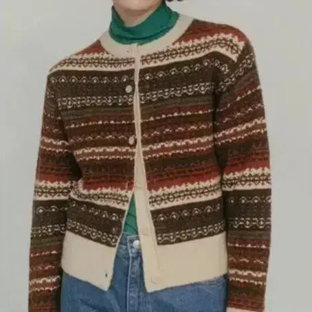 [BUNJANG] SIENNE Uncle Man Jacquard Knit Cardigan / SIENNE 시엔느 엉클맨 자카드 니트 가디건