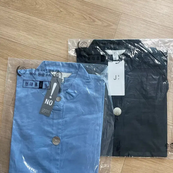 [BUNJANG] JYB Men's Oversized Fit Shirt (Blue/Black, Size 90) - Set of 2 / JYB 셔츠 블루/블랙 2장 새상품 90