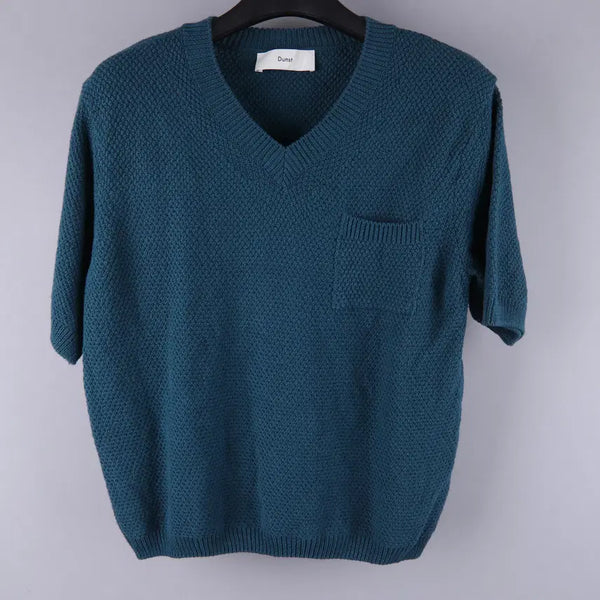 [BUNJANG] Dunst Honeycomb Linen Cotton Half Sleeve Knit S / (여성) 던스트 허니컴 린넨 코튼 반팔 니트 (S) 4761