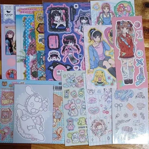 [BUNJANG] Diy Deco Sticker Set (13 Sheets) / 다꾸 스티커 13장 후후이 인베링 서티 큐즐링 띵 서일코 부일페 케일페