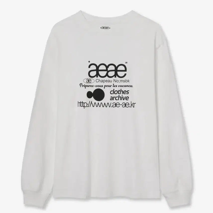 [BUNJANG] AEAE Web Logo Long Sleeve T-Shirt White / aeae 롱슬리브 화이트