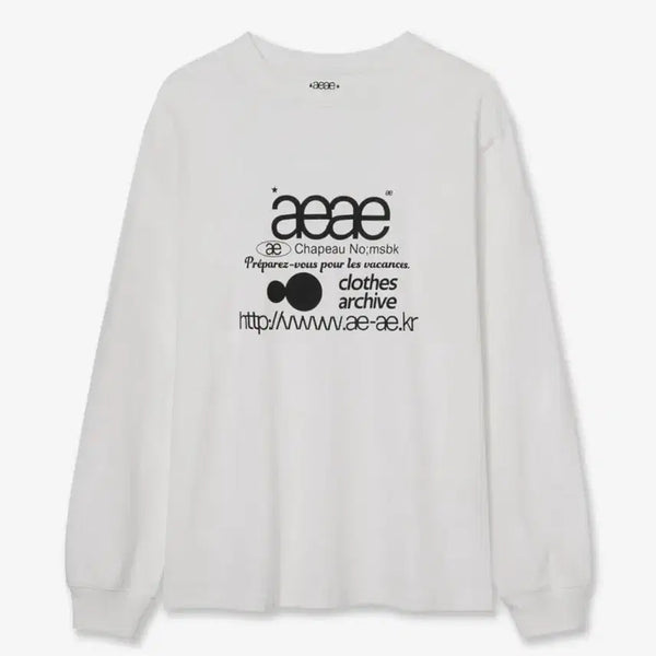 [BUNJANG] AEAE Web Logo Long Sleeve T-Shirt White / aeae 롱슬리브 화이트
