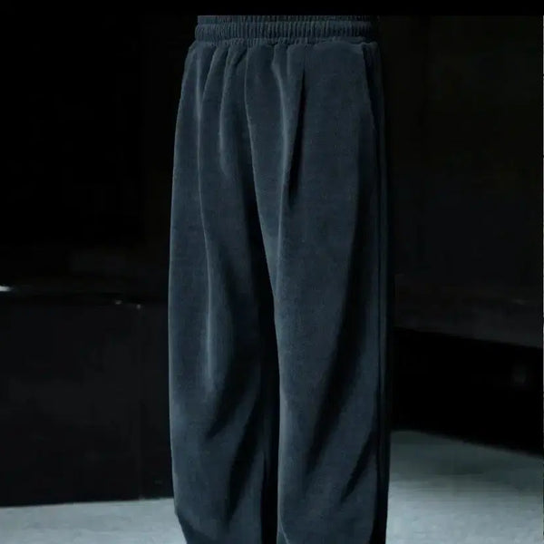 [BUNJANG] Signature Heavy Corduroy One-Tuck Banding Pants [Charcoal] / 시그니처  헤비 코듀로이 원턱 밴딩 팬츠[차콜]
